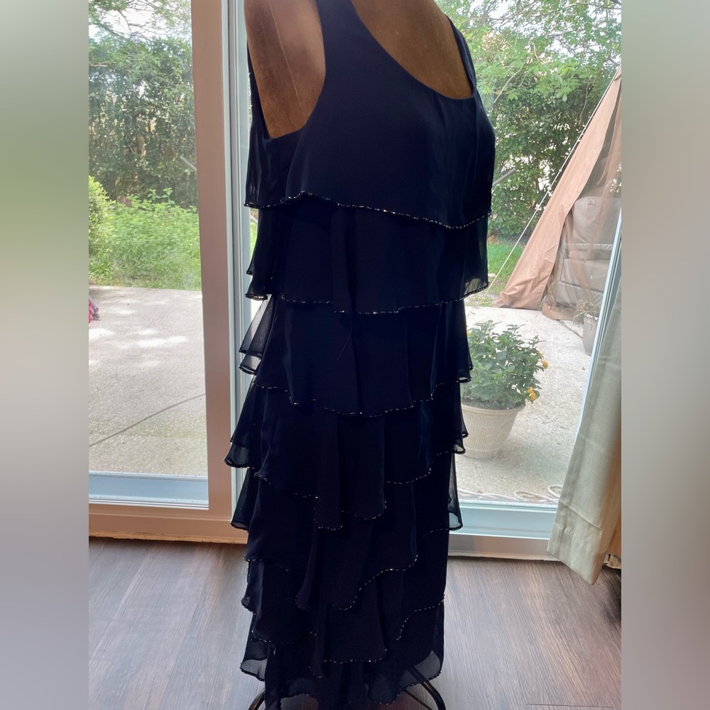 Cold water creek navy blue elegant dress size 10.
